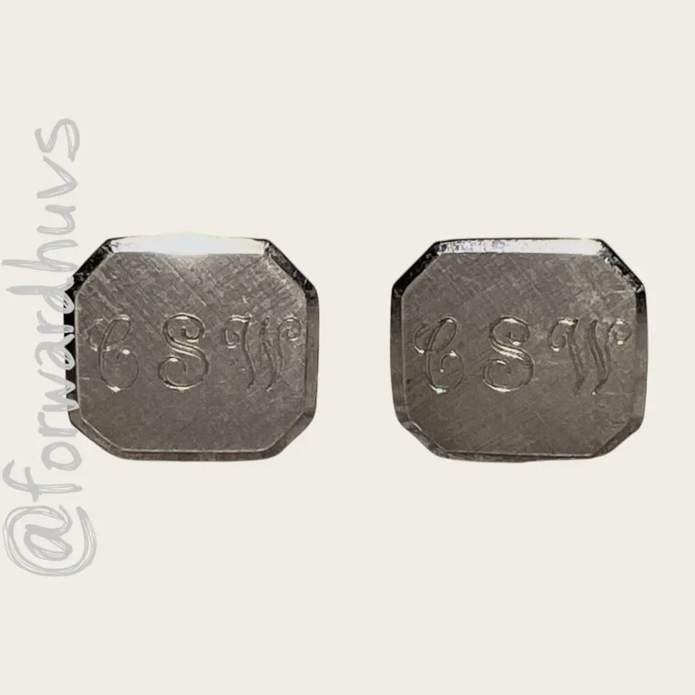 Swank Silver Tone - CSW Monogram Cufflinks